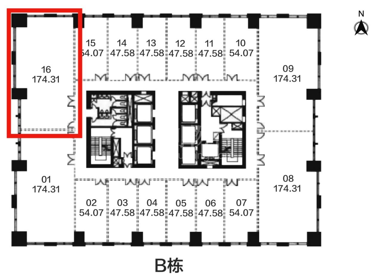 远东国际广场写字楼174m2办公室3.50元/m2/天 中等装修